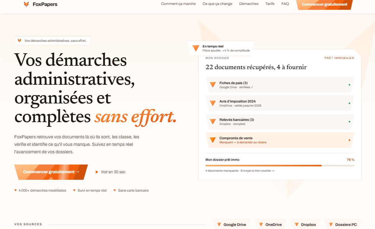 Interface du projet FoxPapers